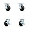 Service Caster 4 Inch Rubber on Steel Swivel Caster Set with Roller Bearing 2 Brake SCC SCC-30CS420-RSR-2-TLB-2 - alternate 1